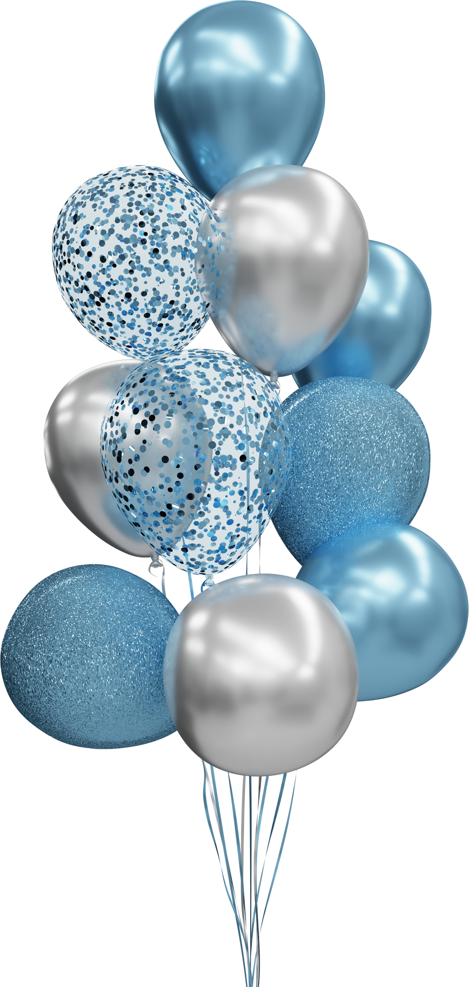 Blue Glitter Balloons